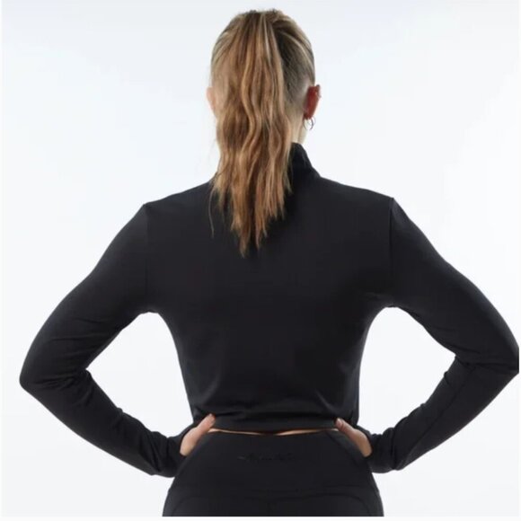 Alphalete Womens |M| Pulse Black Cropped LS Mock Neck Jacket - Picture 3 of 12